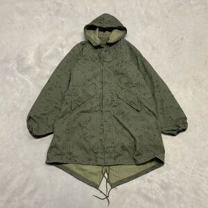 Vintage 80s US Military Night Desert Camo Fishtail Parka Hooded Jacket Liner XL